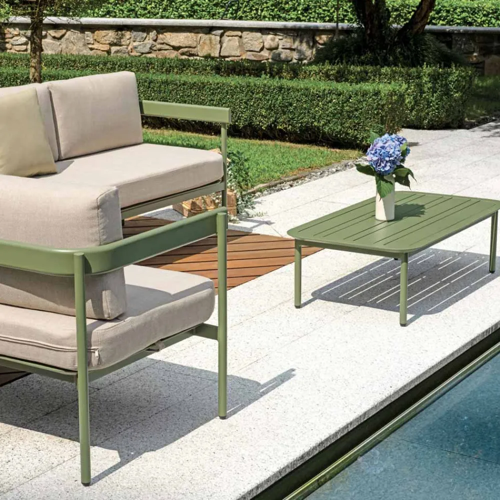 Viadurini in the Garden Garten Lounge Set-Gartenlounge mit 2 Sofas und 1 Aluminium-Couchtisch - Daisy