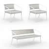 Viadurini in the Garden Garten Lounge Set-Gartenlounge mit Sesseln und Metallsofa Made in Italy - Prato