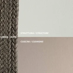 Viadurini in the Garden Gartenideen-Gartenschaukel aus Stahl mit Seilen und Kissen inklusive Made in Italy - Bronn