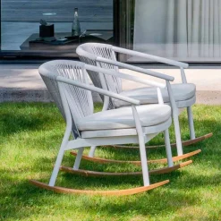 Varaschin Metallsessel-Gartenschaukelsessel aus Massivholz und Stoff - Smart von