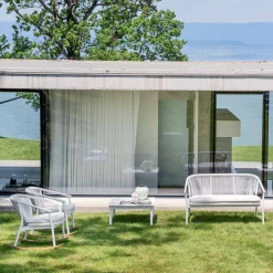 Varaschin Metallsessel-Gartenschaukelsessel aus Massivholz und Stoff - Smart von