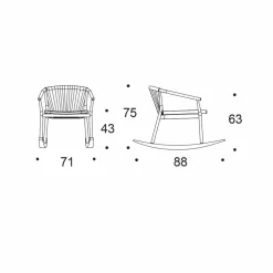 Varaschin Metallsessel-Gartenschaukelsessel aus Massivholz und Stoff - Smart von