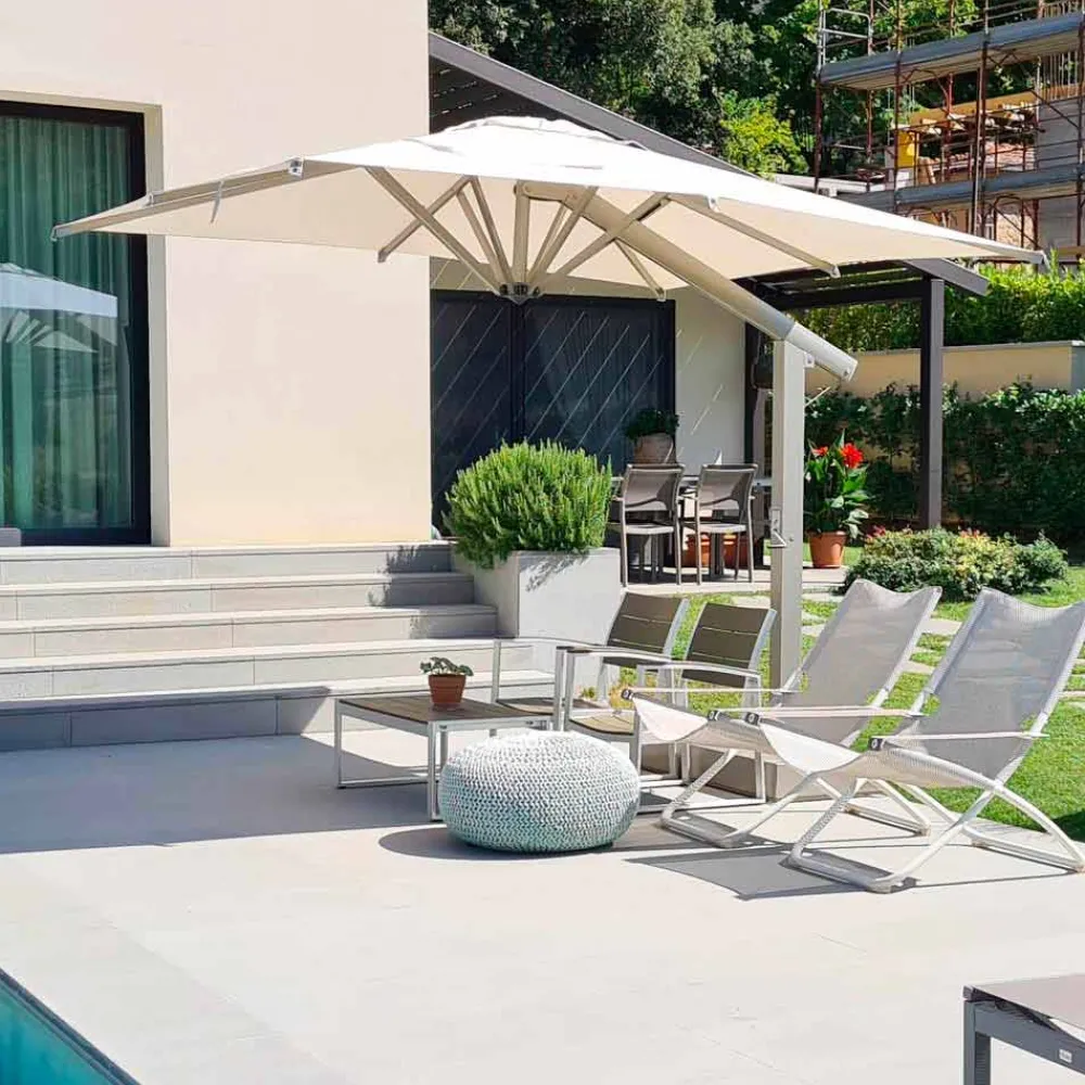 Viadurini in the Garden Gartenschirm-Gartenschirm 300x400 cm aus weißem oder anthrazitfarbenem Aluminium - Lapillo