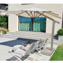 Viadurini in the Garden Gartenschirm-Gartenschirm 300x400 cm aus weißem oder anthrazitfarbenem Aluminium - Lapillo