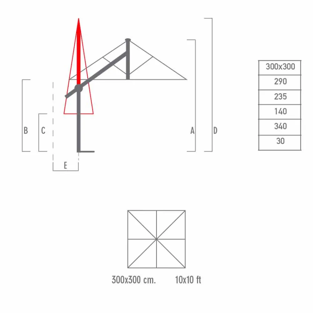 Viadurini in the Garden Gartenschirm-Gartenschirm 300x300 cm aus weißem oder anthrazitfarbenem Aluminium - Lapillo