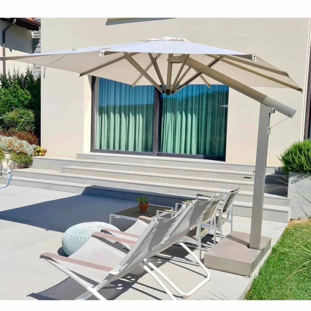 Viadurini in the Garden Gartenschirm-Gartenschirm 300x200 cm aus weißem oder anthrazitfarbenem Aluminium - Lapillo