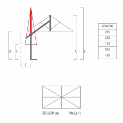 Viadurini in the Garden Gartenschirm-Gartenschirm 300x200 cm aus weißem oder anthrazitfarbenem Aluminium - Lapillo
