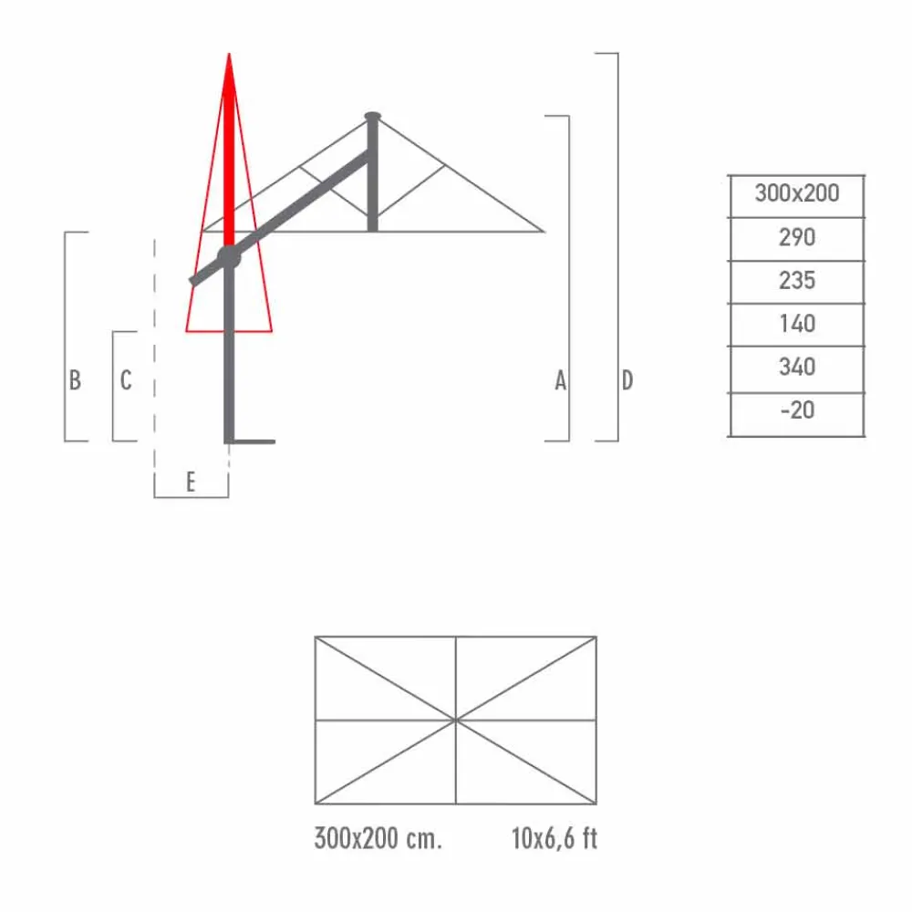 Viadurini in the Garden Gartenschirm-Gartenschirm 300x200 cm aus weißem oder anthrazitfarbenem Aluminium - Lapillo