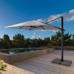 Viadurini in the Garden Gartenschirm-Gartenschirm, 3x4 mit Polyestertuch in Hellgrau - Dalton