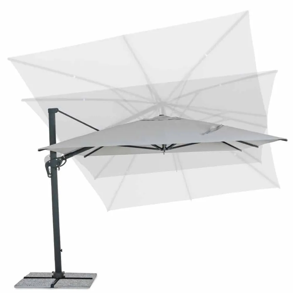 Viadurini in the Garden Gartenschirm-Gartenschirm, 3x4 mit Polyestertuch in Hellgrau - Dalton