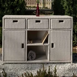 Viadurini in the Garden Gartenideen-Gartenschrank aus handgewebtem Polyrattan - Zoltan