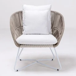 Viadurini in the Garden Metallsessel-Gartensessel aus Aluminium und Seilgeflecht - Alcor