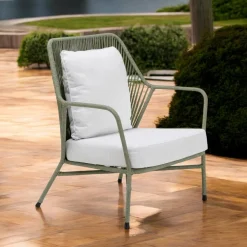 Viadurini in the Garden Metallsessel-Gartensessel aus Aluminium und Seilgeflecht - Asteria