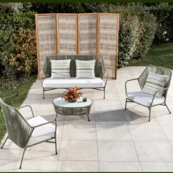 Viadurini in the Garden Metallsessel-Gartensessel aus Aluminium und Seilgeflecht - Asteria