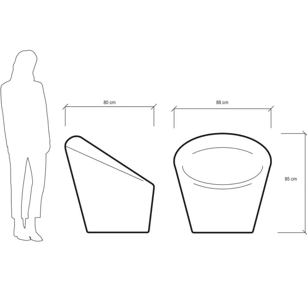 Viadurini in the Garden Lichtmöbel-Gartensessel aus Fluo und farbigem Polyethylen Made in Italy - Colores