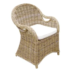 Viadurini in the Garden Holzsessel-Gartensessel aus Holz und Faser in Grau Kubu - Lido