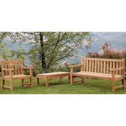 Viadurini in the Garden Holzsessel-Gartensessel aus natürlichem Teakholz - Yggdrasil