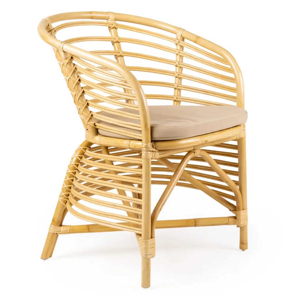 Viadurini in the Garden Sessel Rattan-Gartensessel aus natürlichem Rattan, inklusive Kissen, - Torvi