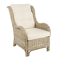 Viadurini in the Garden Sessel Rattan-Gartensessel aus natürlichem Rattan für den Außenbereich mit Kissen - Supreme