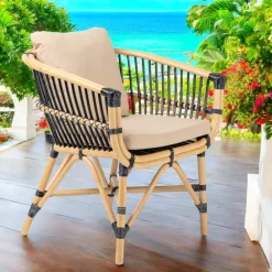 Viadurini in the Garden Sessel Rattan-Gartensessel aus natürlichem Rattan mit Kissen inklusive - Catelyn