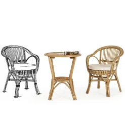 Viadurini in the Garden Sessel Rattan-Gartensessel aus natürlichem Rattan für Outdoor-Design - Sporalizia