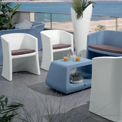 Viadurini in the Garden Sessel Kunststoff-Gartensessel aus Polyethylen mit Armlehnen Made in Italy - Perez