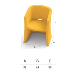 Viadurini in the Garden Sessel Kunststoff-Gartensessel aus Polyethylen mit Armlehnen Made in Italy - Perez