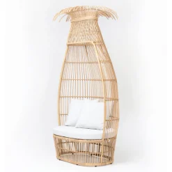 Viadurini in the Garden Sessel Rattan-Gartensessel aus Polyrattan-Geflecht mit cremefarbenem Kissen - Anteia