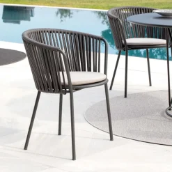 Viadurini in the Garden Metallsessel-Gartensessel aus Stahl und Seil Made in Italy 2 Stück - Bronn