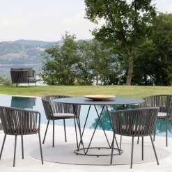 Viadurini in the Garden Metallsessel-Gartensessel aus Stahl und Seil Made in Italy 2 Stück - Bronn