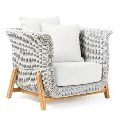 Viadurini in the Garden Holzsessel-Gartensessel aus Teakholz und Seilgeflecht - Arjuna