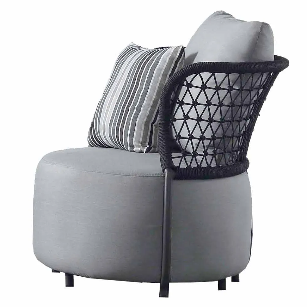 Viadurini in the Garden Metallsessel-Gartensessel Gepolstert in wasserabweisendem Gummi mit Netzrückenlehne - Orosei