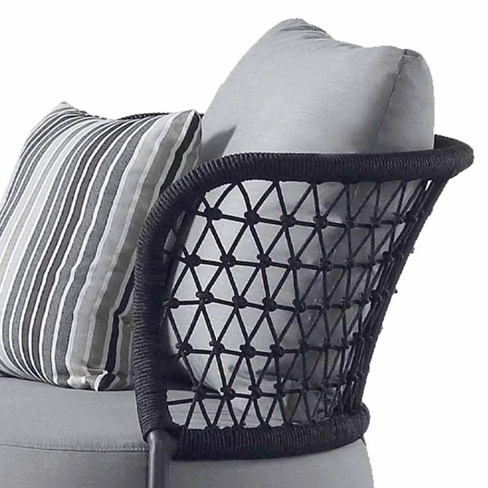 Viadurini in the Garden Metallsessel-Gartensessel Gepolstert in wasserabweisendem Gummi mit Netzrückenlehne - Orosei