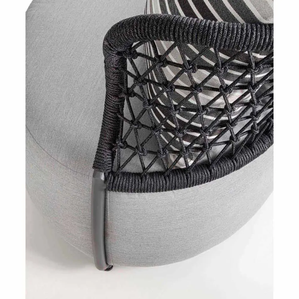 Viadurini in the Garden Metallsessel-Gartensessel Gepolstert in wasserabweisendem Gummi mit Netzrückenlehne - Orosei