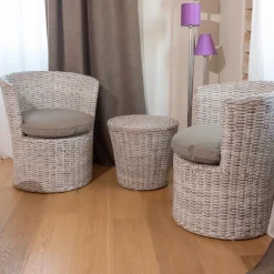 Viadurini in the Garden Sessel Rattan-Gartensessel in Kubù inklusive Sitzkissen - Calsifer