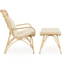 Viadurini in the Garden Metallsessel-Gartensessel mit Fußstütze und Kunstfasergeflecht - Matter