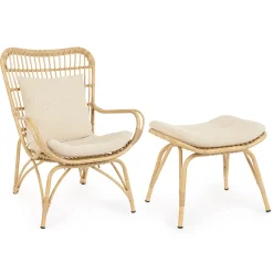 Viadurini in the Garden Metallsessel-Gartensessel mit Fußstütze und Kunstfasergeflecht - Matter