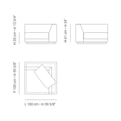 Viadurini in the Garden Stoffsessel-Gartensessel mit linker Eckstruktur Made in Italy - Rubik