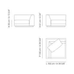 Viadurini in the Garden Stoffsessel-Gartensessel mit rechter Eckstruktur Made in Italy - Rubik
