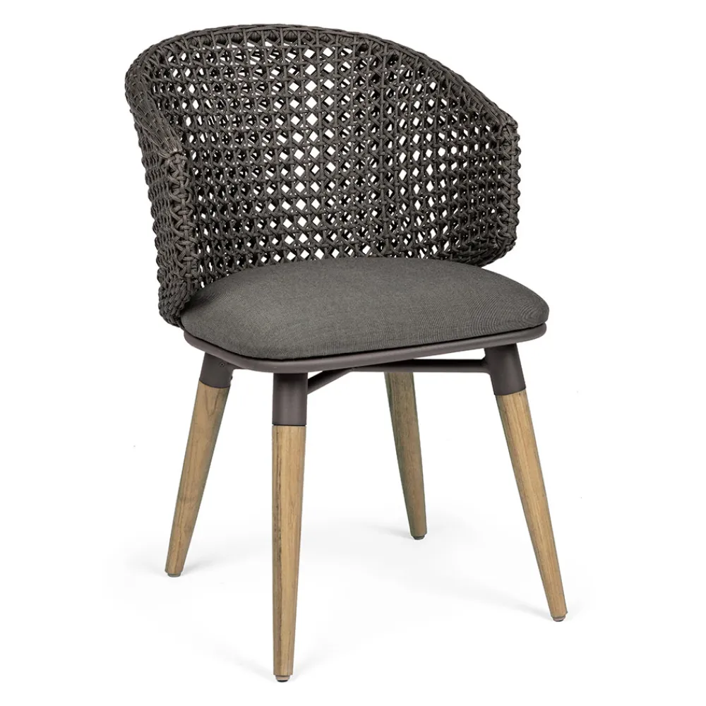 Viadurini in the Garden Holzsessel-Gartensessel mit Teakbeinen und Stoffsitz, Homemotion - Chantall