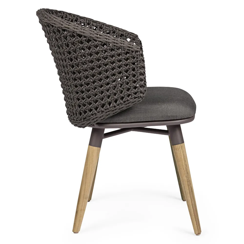 Viadurini in the Garden Holzsessel-Gartensessel mit Teakbeinen und Stoffsitz, Homemotion - Chantall