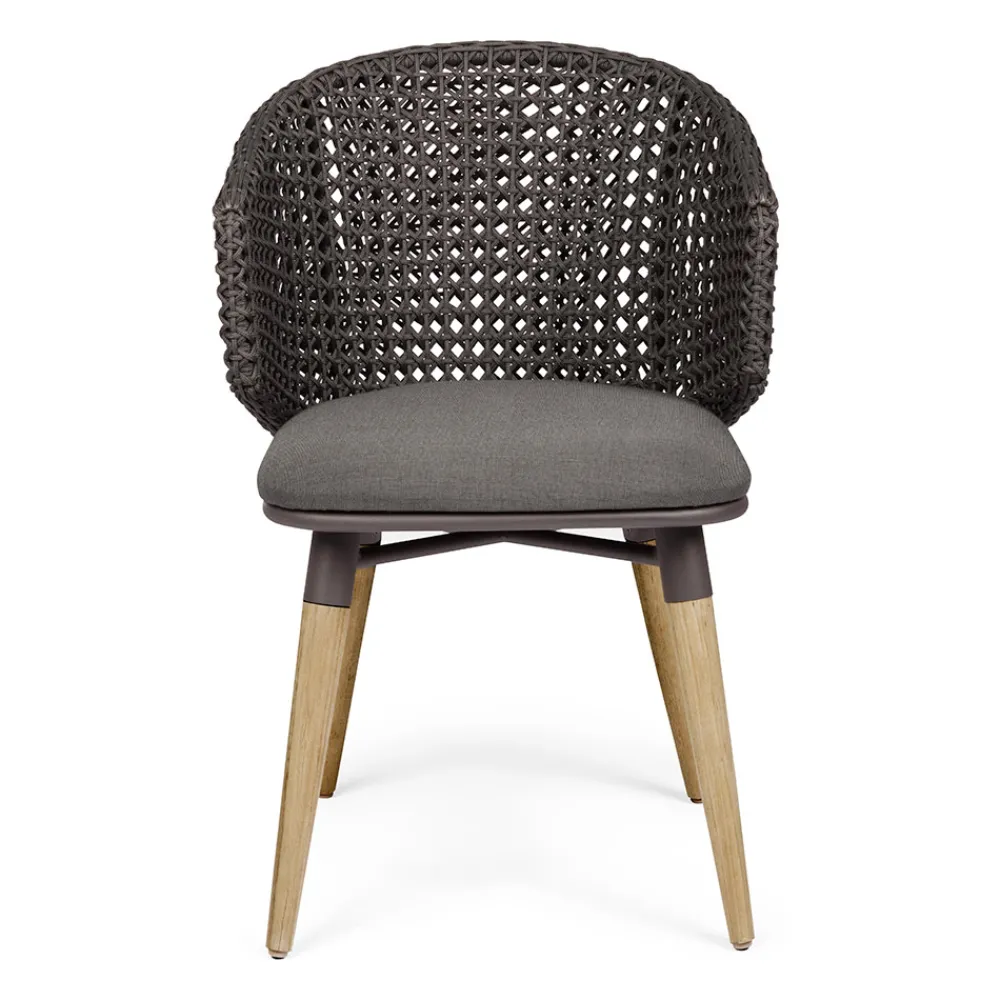 Viadurini in the Garden Holzsessel-Gartensessel mit Teakbeinen und Stoffsitz, Homemotion - Chantall