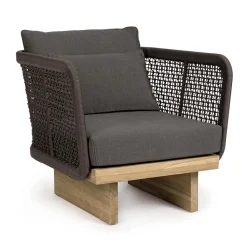 Viadurini in the Garden Holzsessel-Gartensessel mit Teakholzbasis und Seilrückenlehne, Homemotion - Chantall