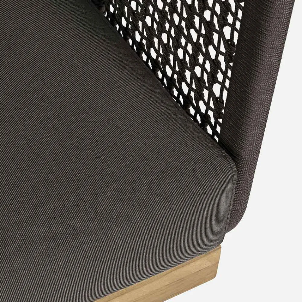 Viadurini in the Garden Holzsessel-Gartensessel mit Teakholzbasis und Seilrückenlehne, Homemotion - Chantall