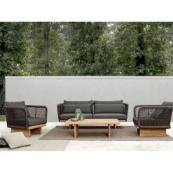 Viadurini in the Garden Holzsessel-Gartensessel mit Teakholzbasis und Seilrückenlehne, Homemotion - Chantall