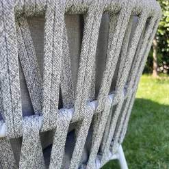 Viadurini in the Garden Gartensofas-Gartensofa aus Aluminium, Seil und Marsala oder weißem Stoff - Brise