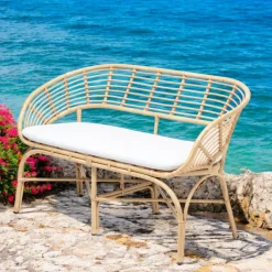 Viadurini in the Garden Gartensofas-Gartensofa aus Aluminium- und Polyrattan-Geflecht und Kissen - Ellide