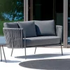 Viadurini in the Garden Gartensofas-Gartensofa aus Edelstahl und Seilrückenlehne - Luxura