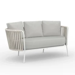 Viadurini in the Garden Gartensofas-Gartensofa aus Edelstahl und Seilrückenlehne - Luxura