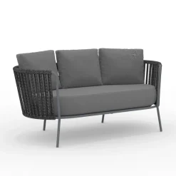 Viadurini in the Garden Gartensofas-Gartensofa aus Edelstahl und Seilrückenlehne - Luxura